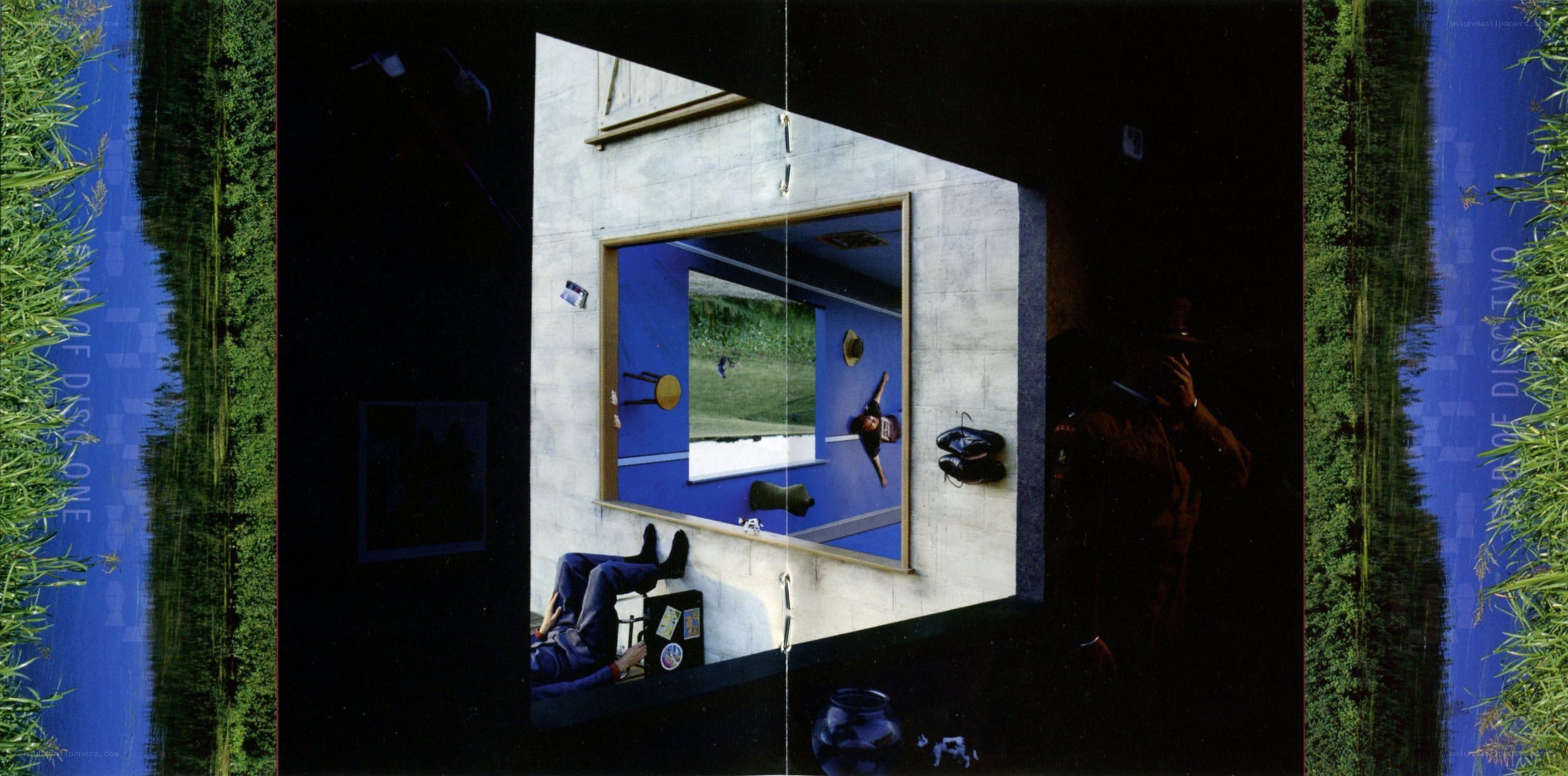 Surreal room with reflections