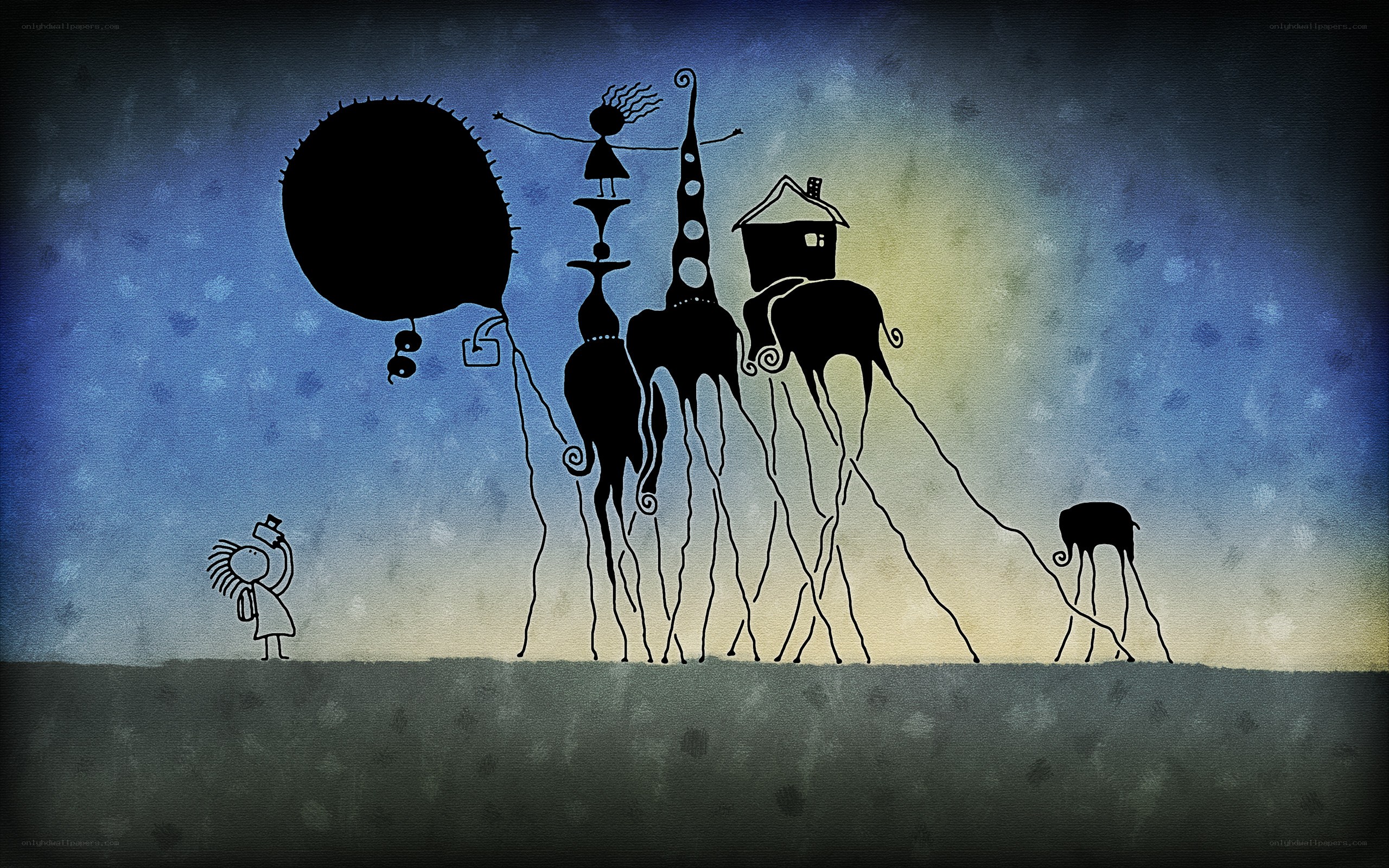 Surreal silhouettes at dusk