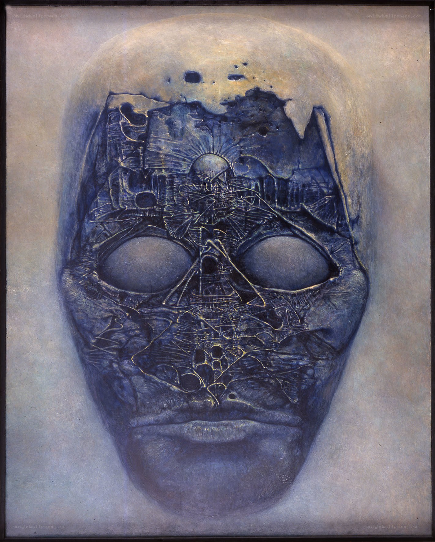Surreal skull painting