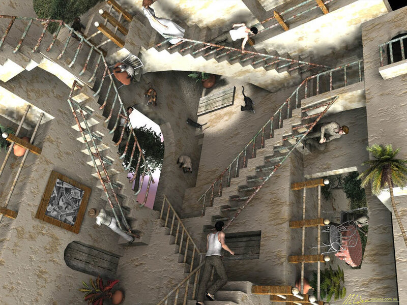 Surreal staircase architecture