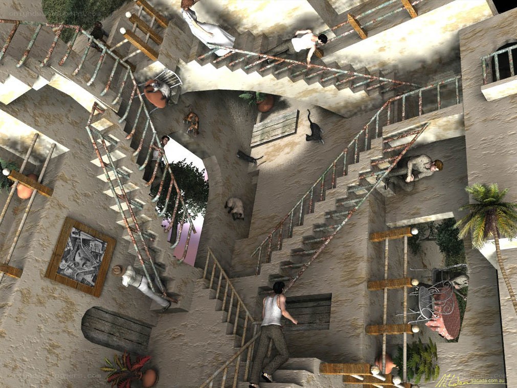 Surreal staircase architecture