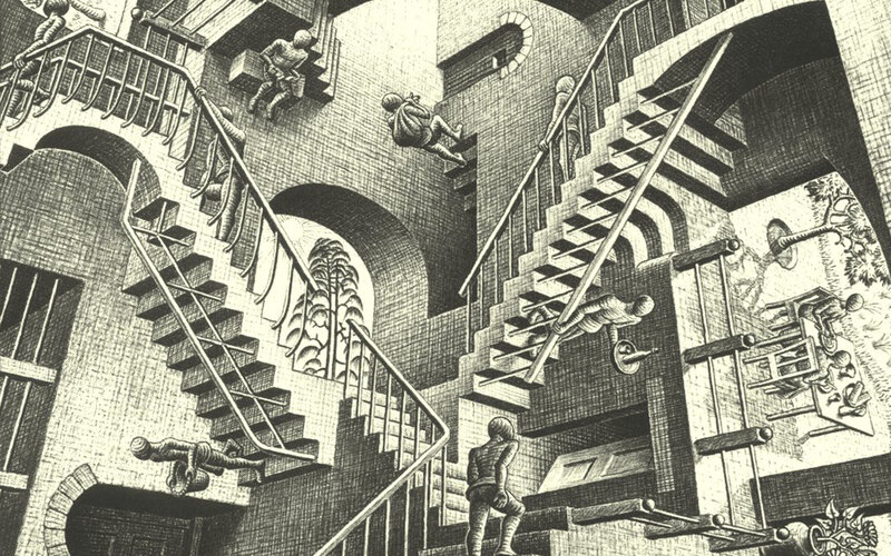 Surreal staircase labyrinth