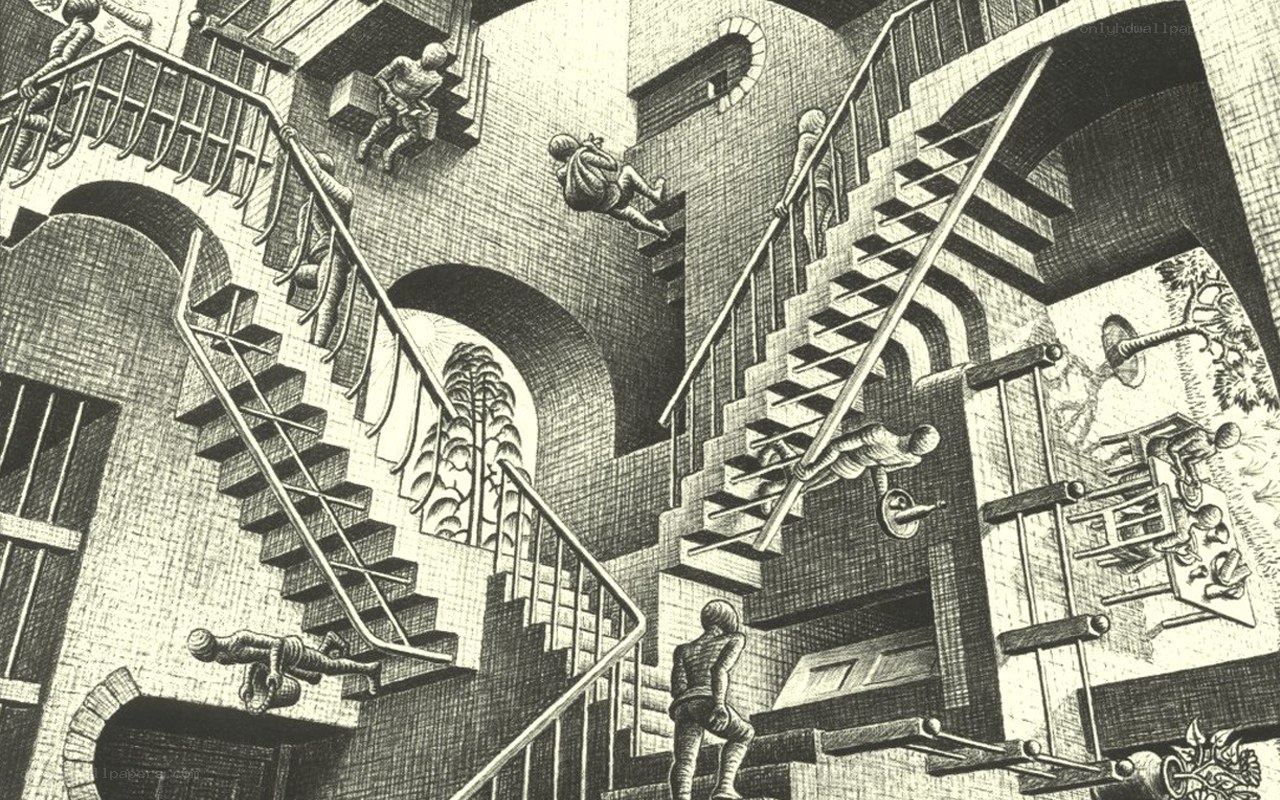 Surreal staircase labyrinth