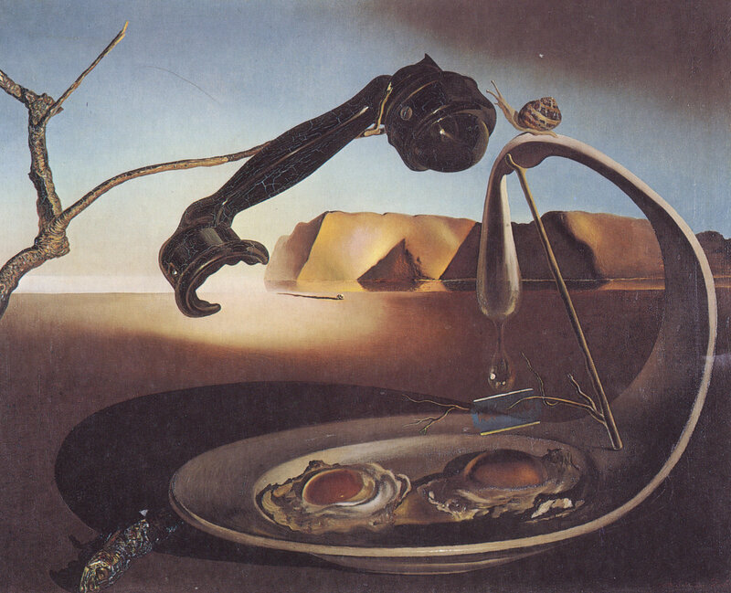 Surreal still life with oysters