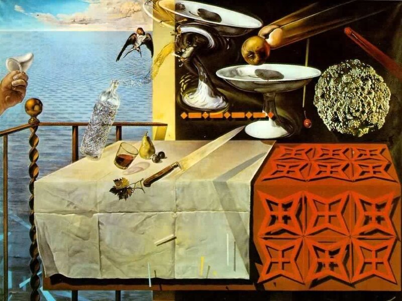 Surreal still life with sea view