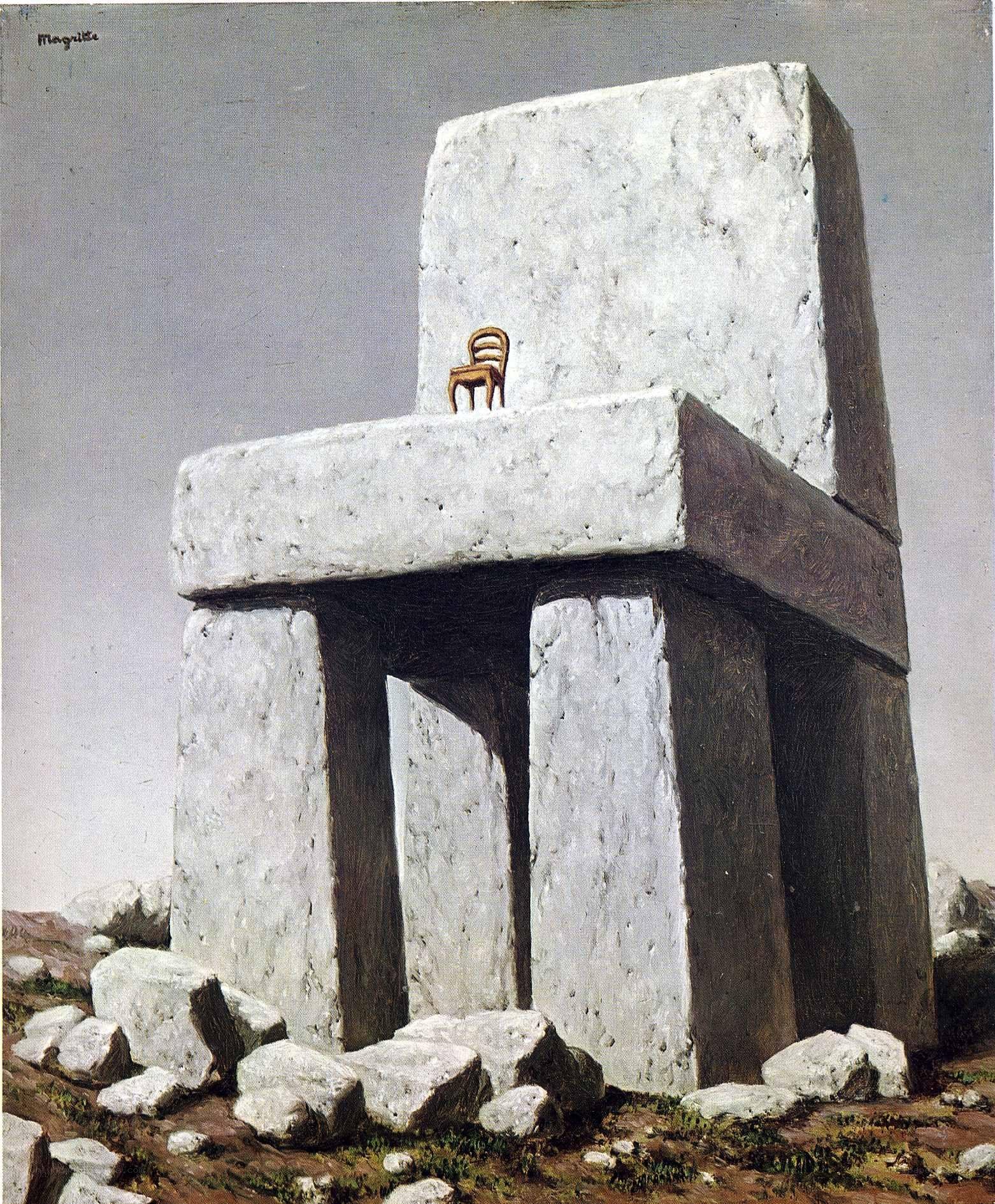 Surreal stone chair sculpture