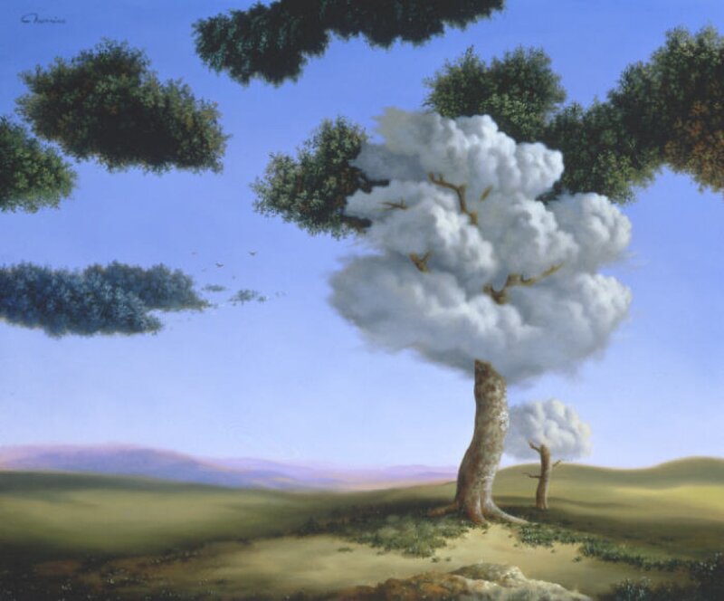 Surreal Tree Landscape — Blue