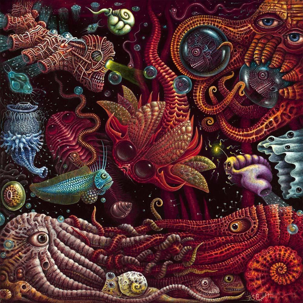 Surreal underwater alien life