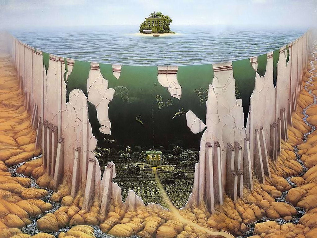 Surreal underwater landscape