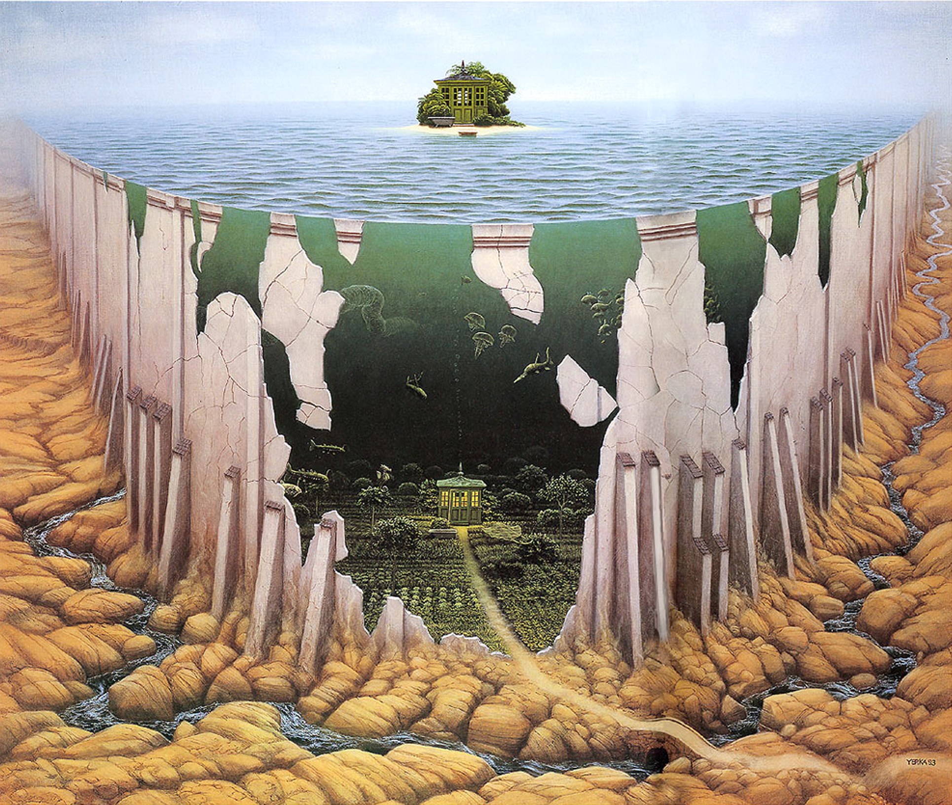 Surreal underwater landscape