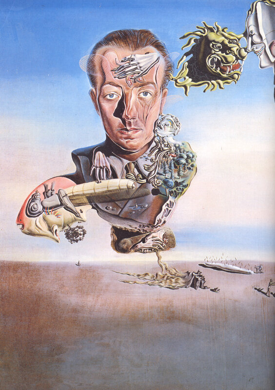 Surrealist portrait with symbolic elements