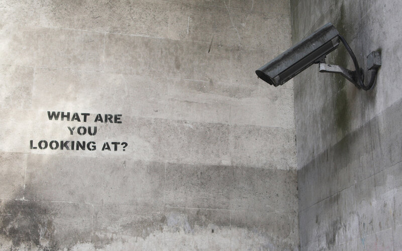 Surveillance camera with text