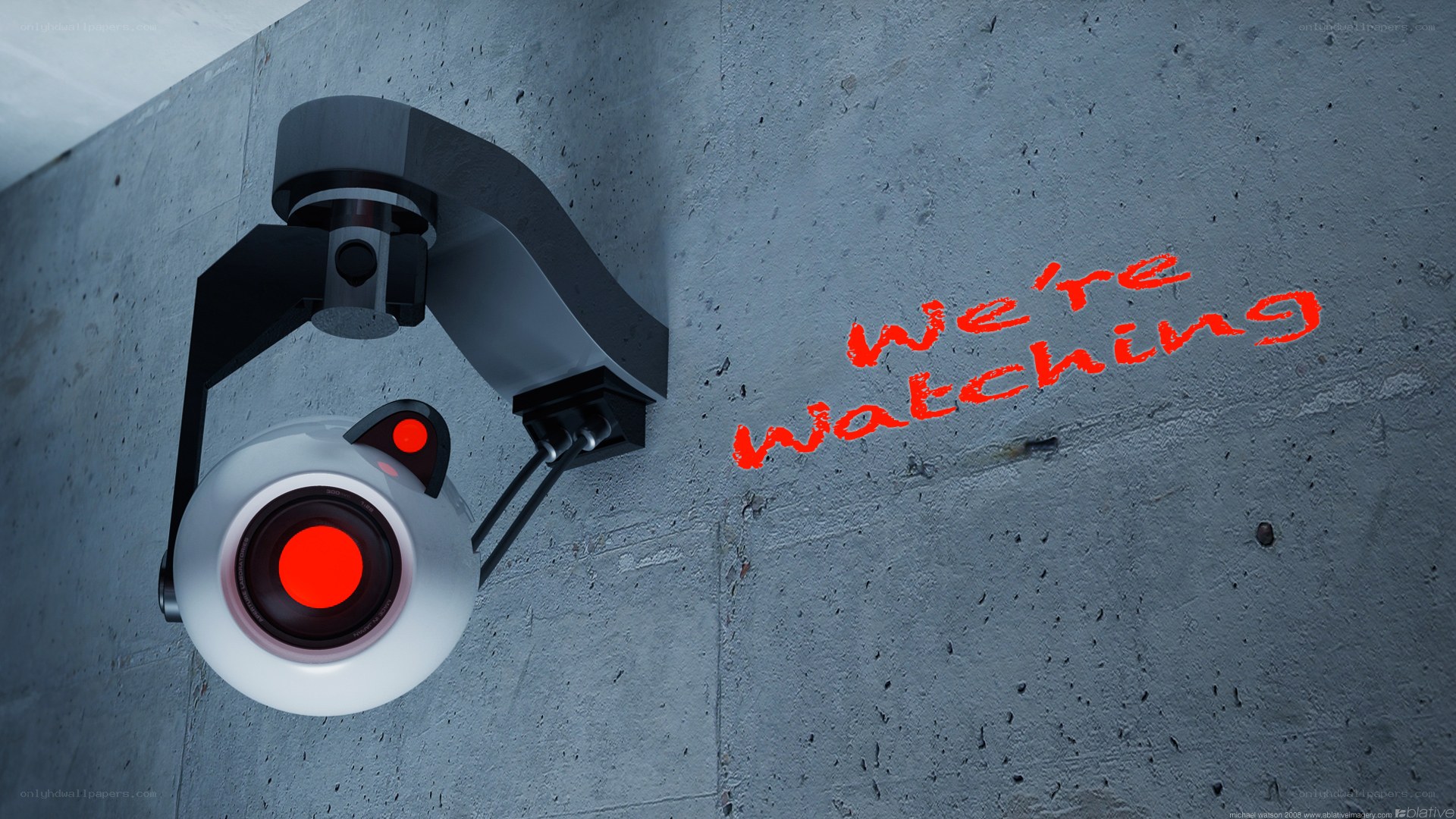 Surveillance camera with warning