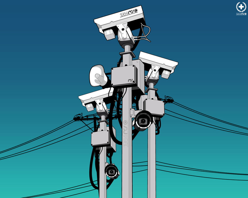 Surveillance Cameras on Pole