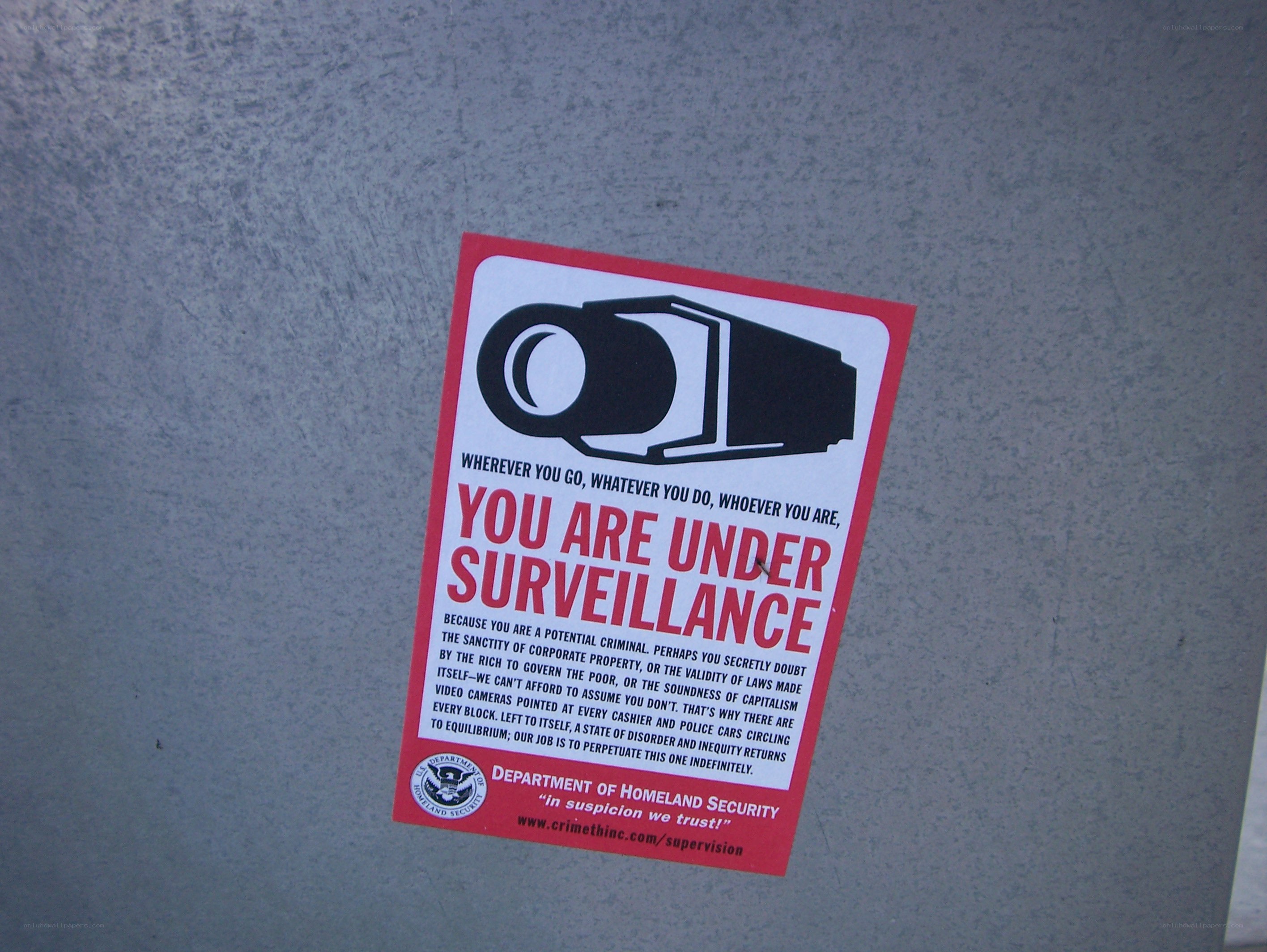 Surveillance warning sign