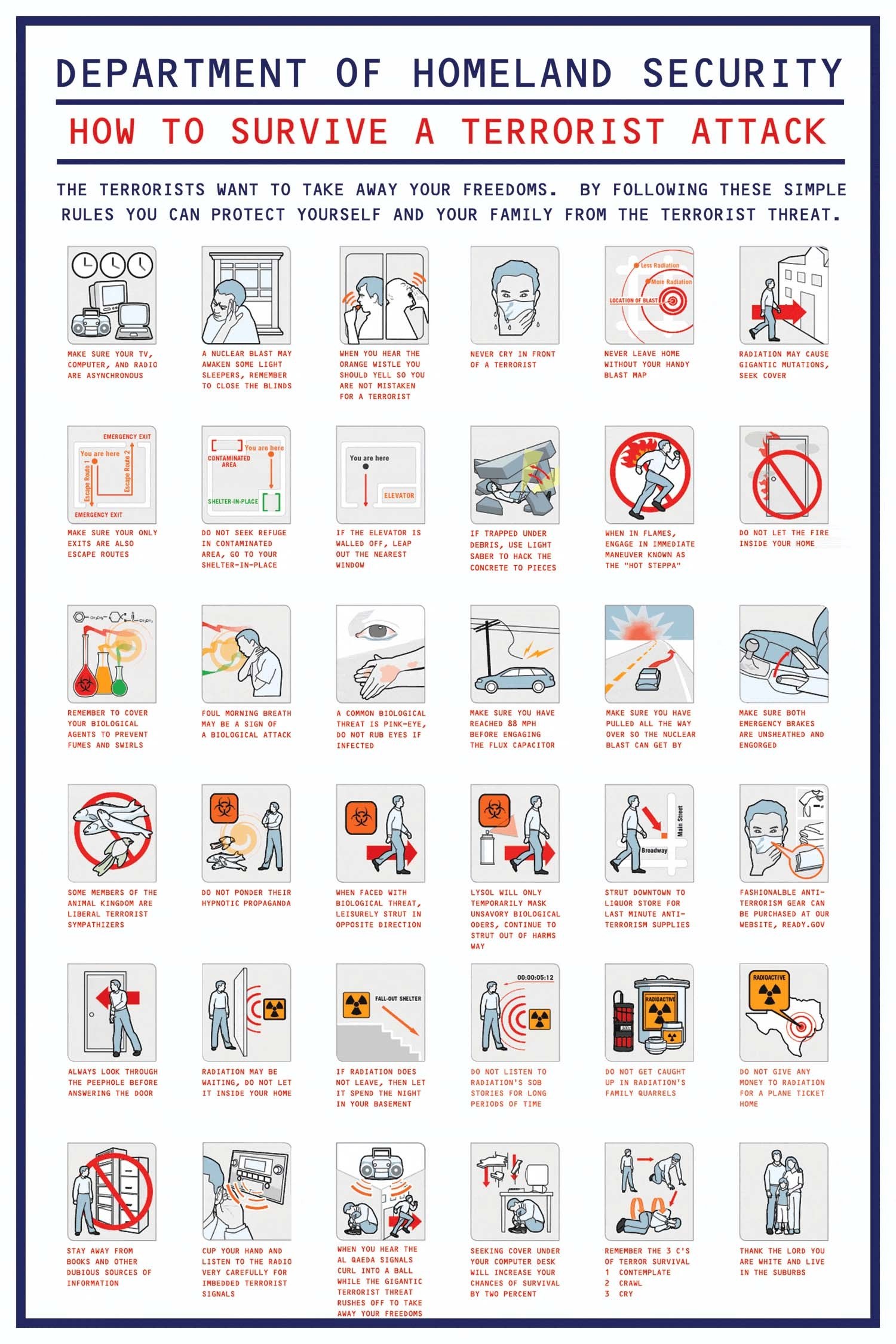 Survival guide for terrorist attack