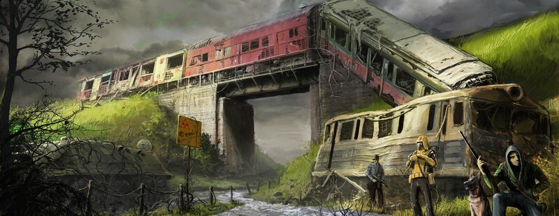 Survivors Near Train Wreck