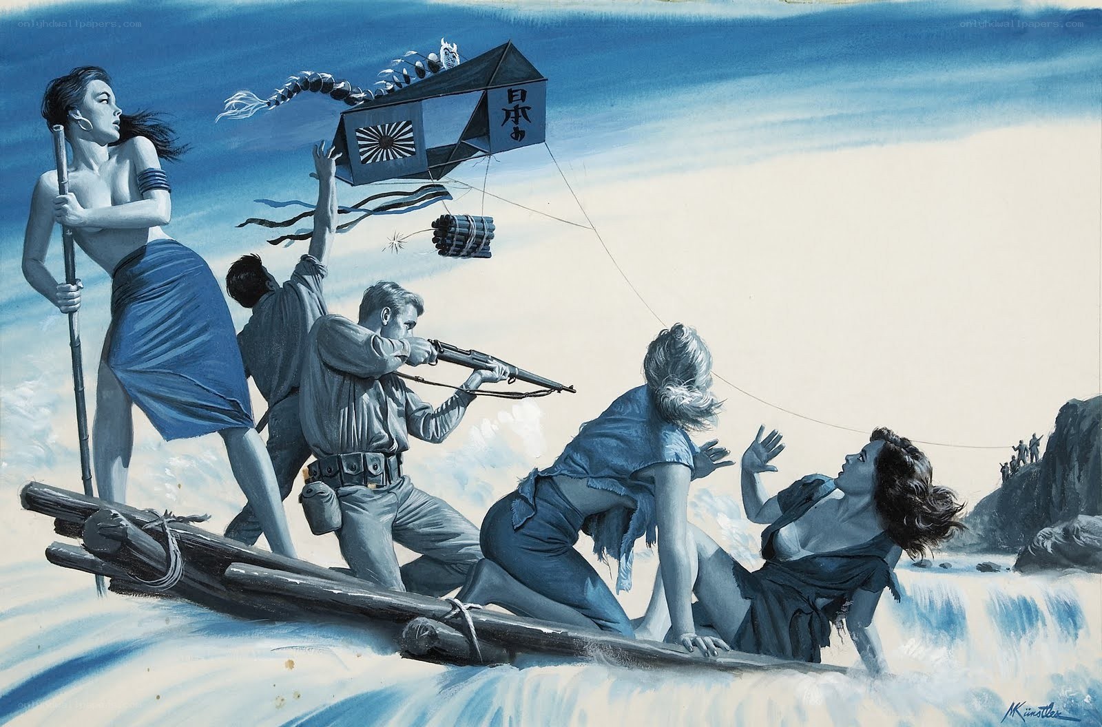 Survivors on a raft