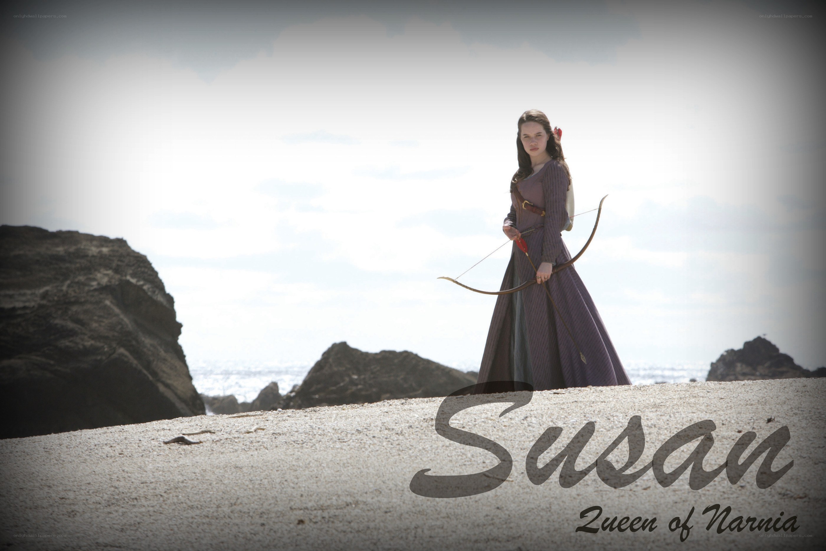 Susan Pevensie on a beach
