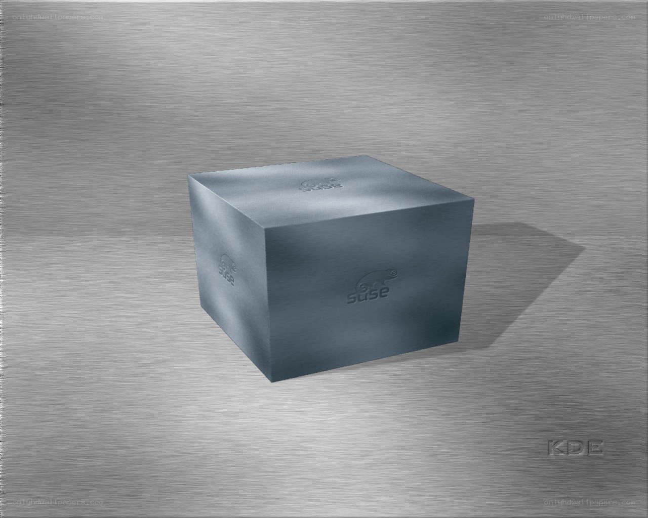 SUSE-branded metal cube