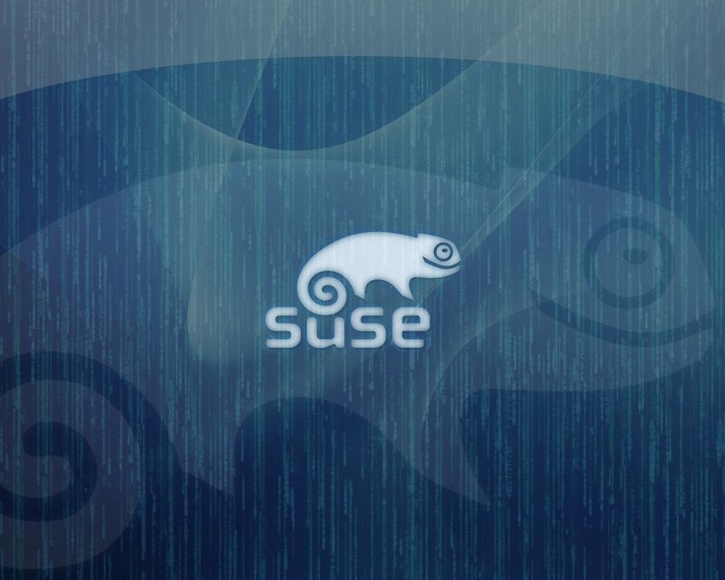 SUSE Linux logo on digital background