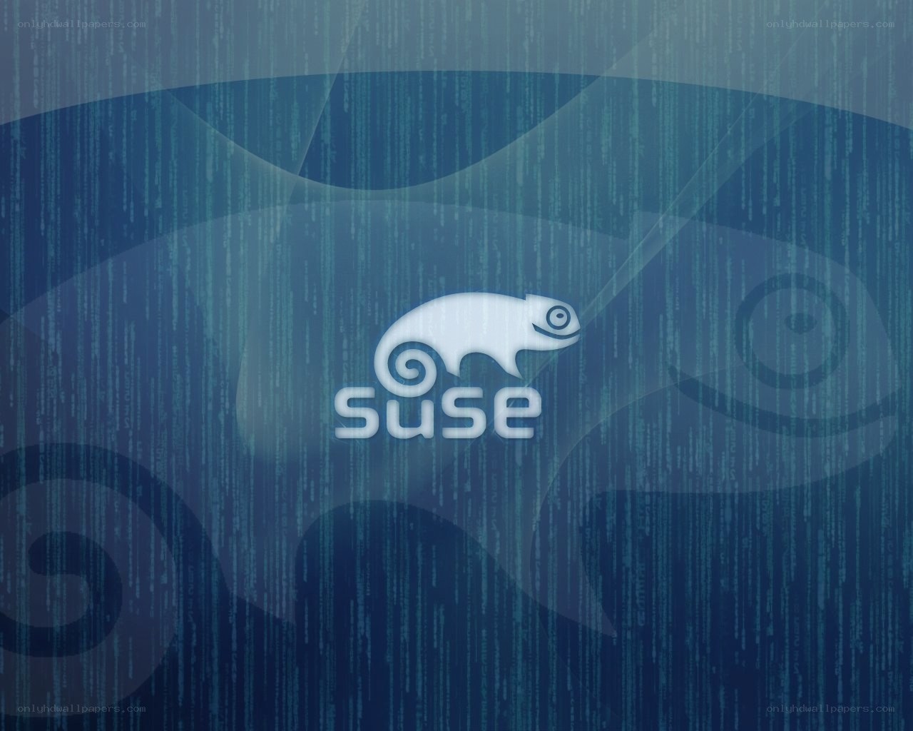 SUSE Linux logo on digital background