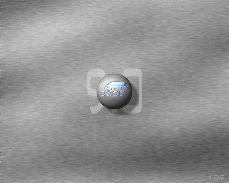 SUSE logo on metal background