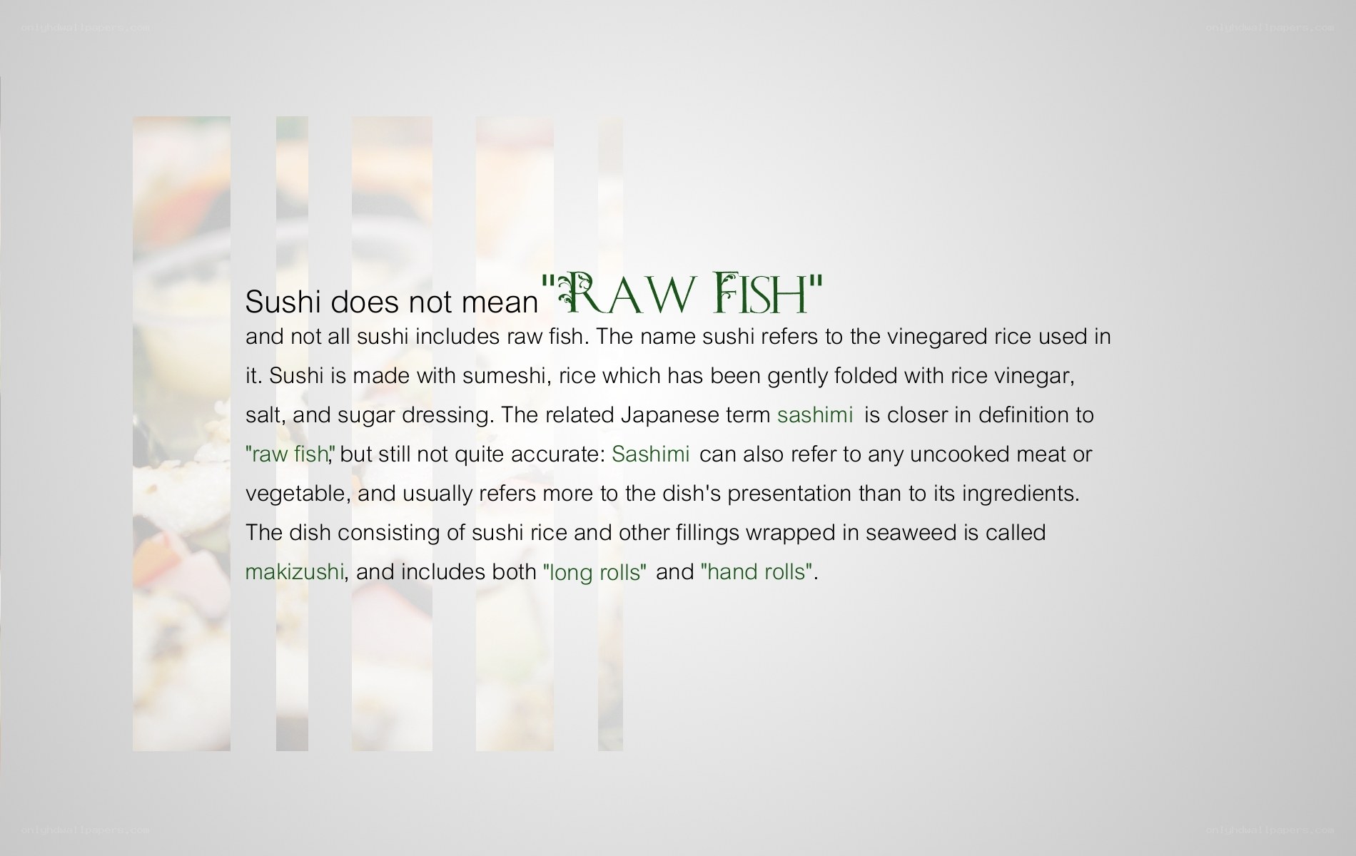 Sushi and Sashimi Explained