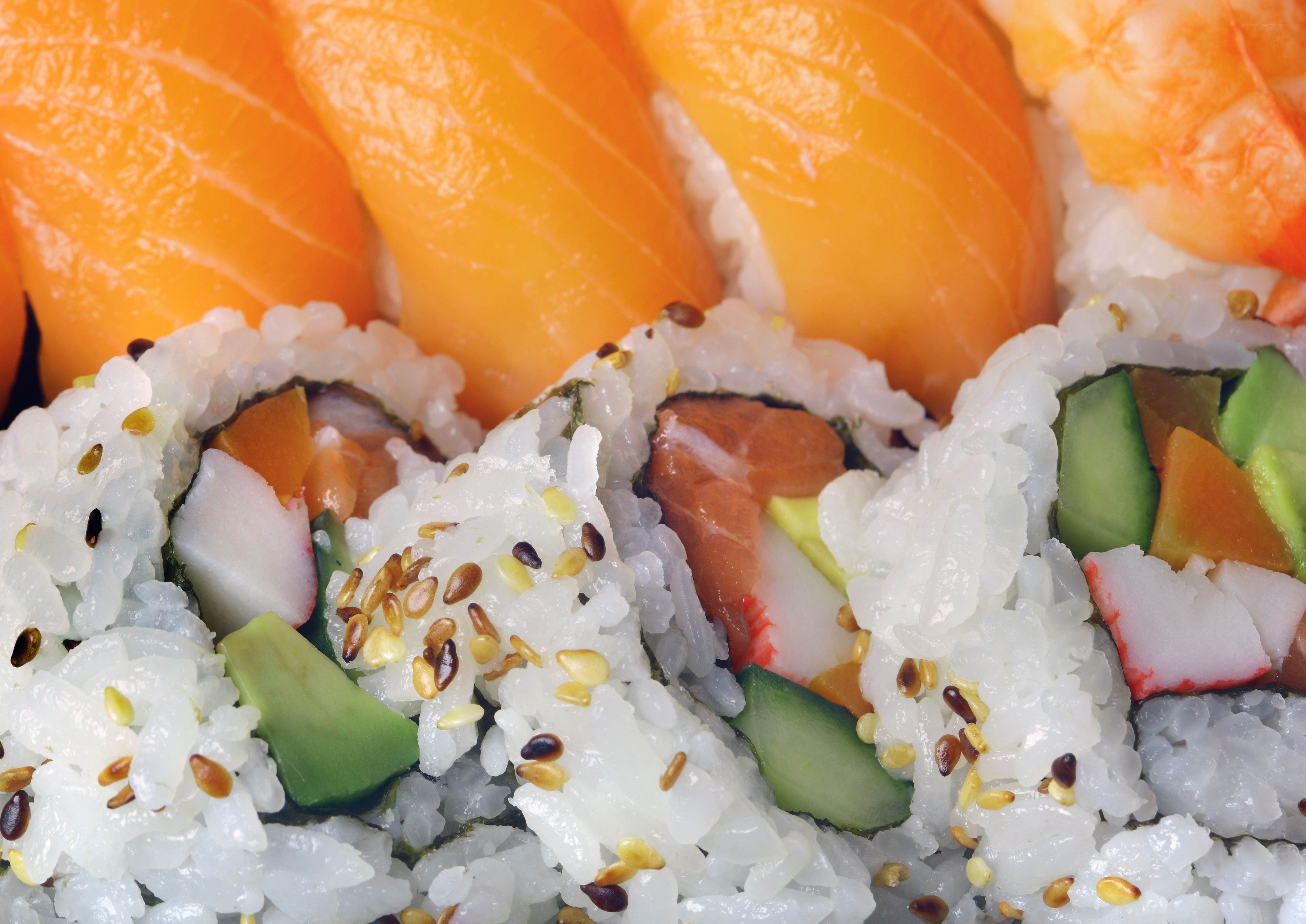 sushi assortment close-up