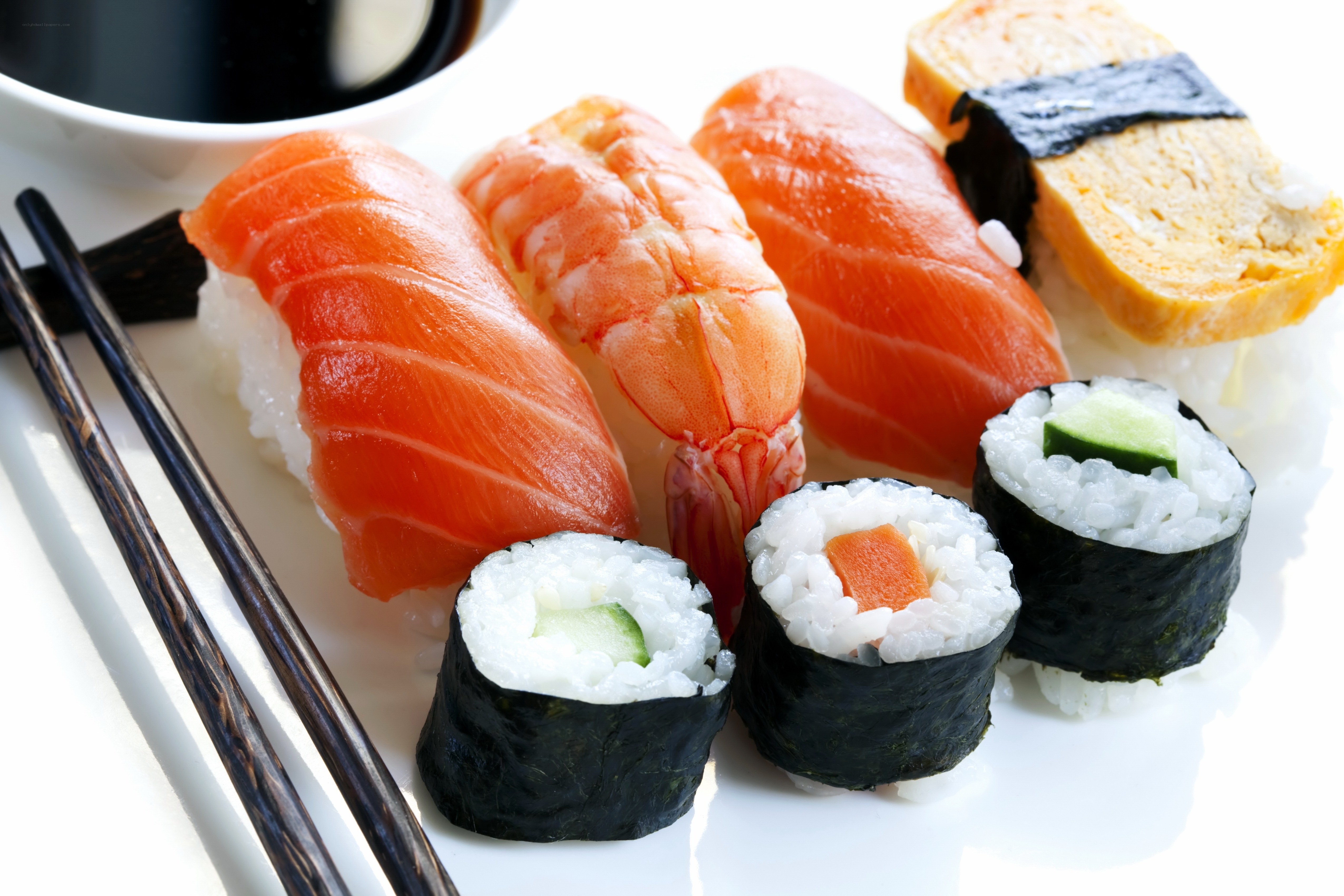 sushi assortment on a plate