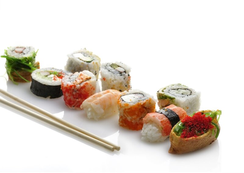 Sushi Assortment on Plate