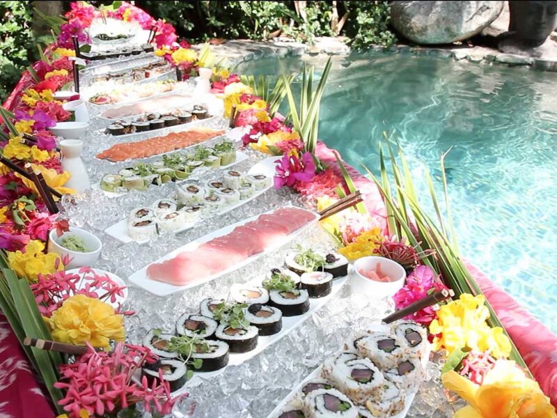 Sushi Buffet by Pool