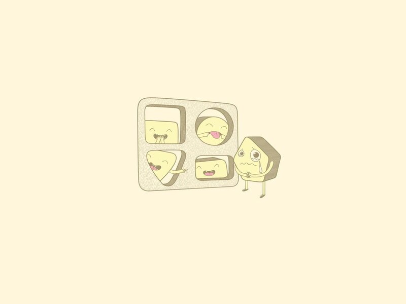 sushi characters in a container