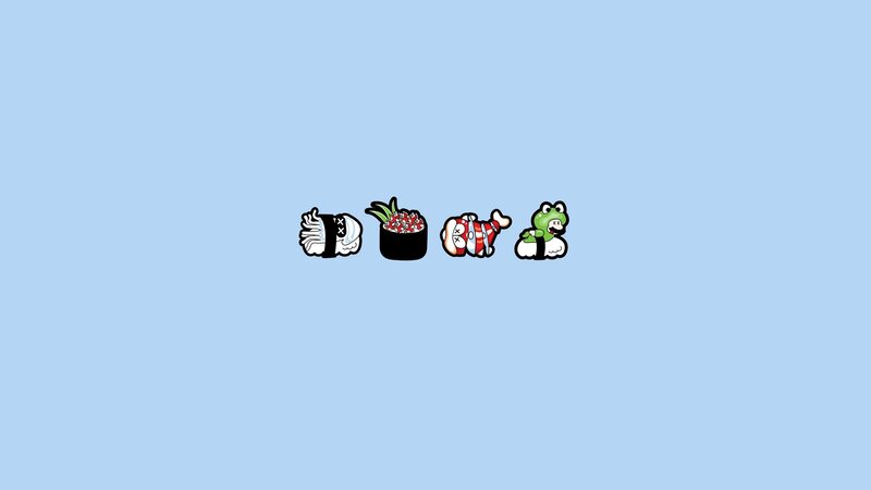 sushi characters in a row