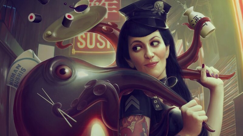 Sushi Chef with Octopus