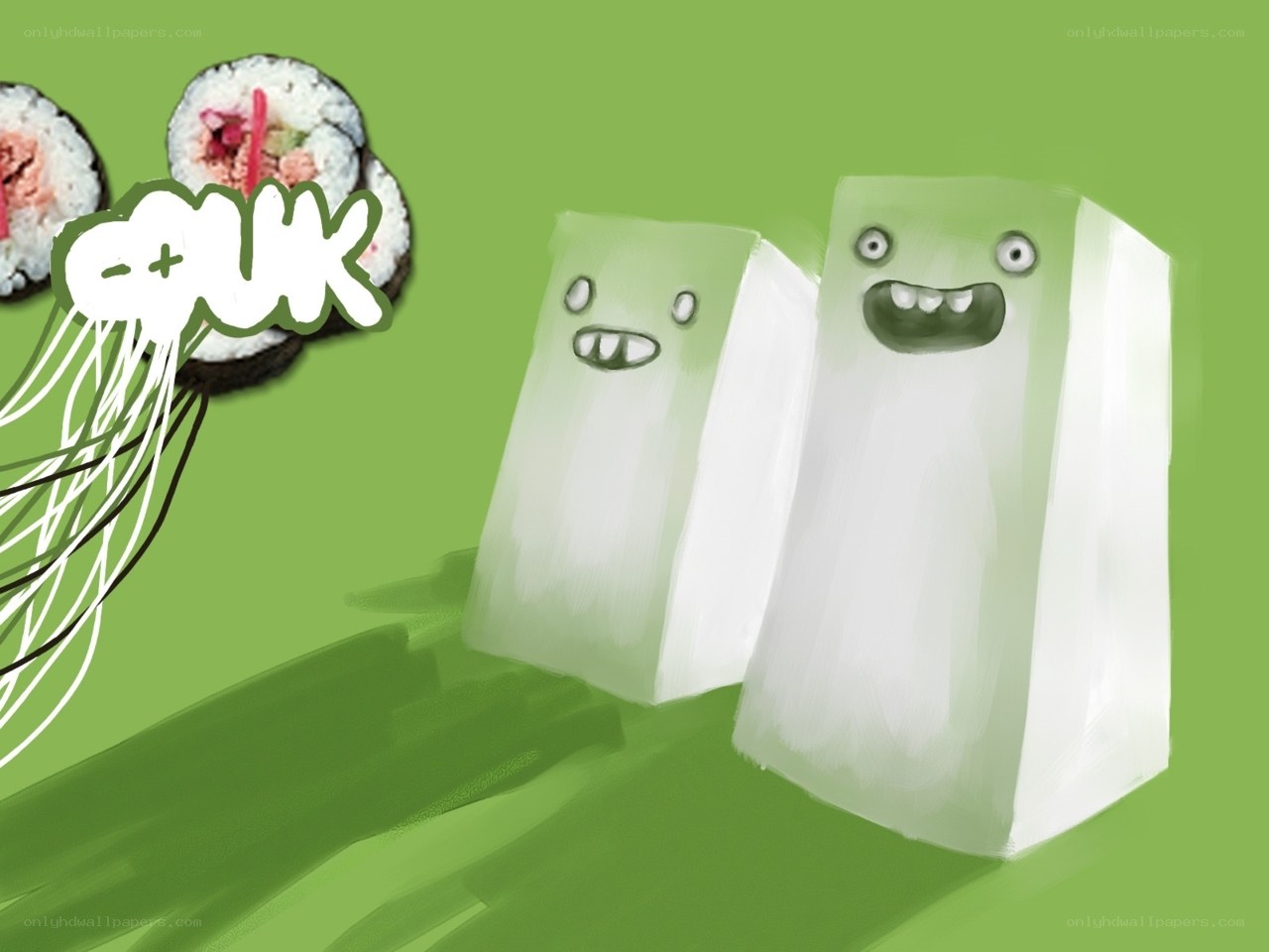Sushi monsters and rolls