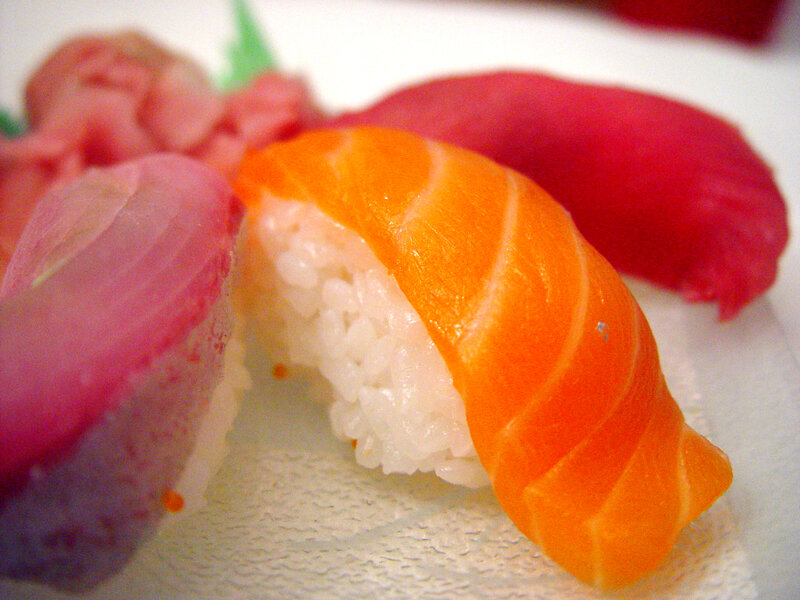 Sushi Pieces on Napkin