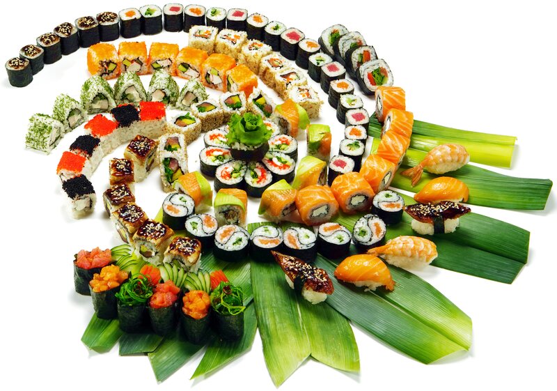 Sushi Platter — Green, Appetizing, Photograph