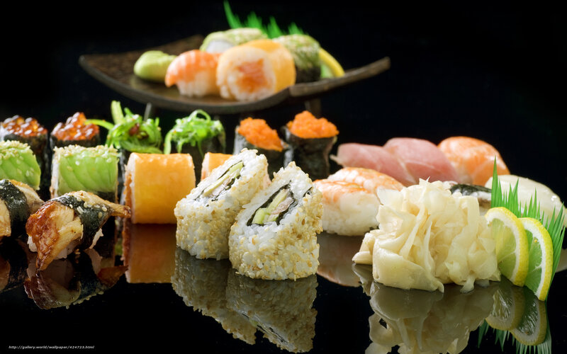 Sushi Platter on Black Surface — Appetizing