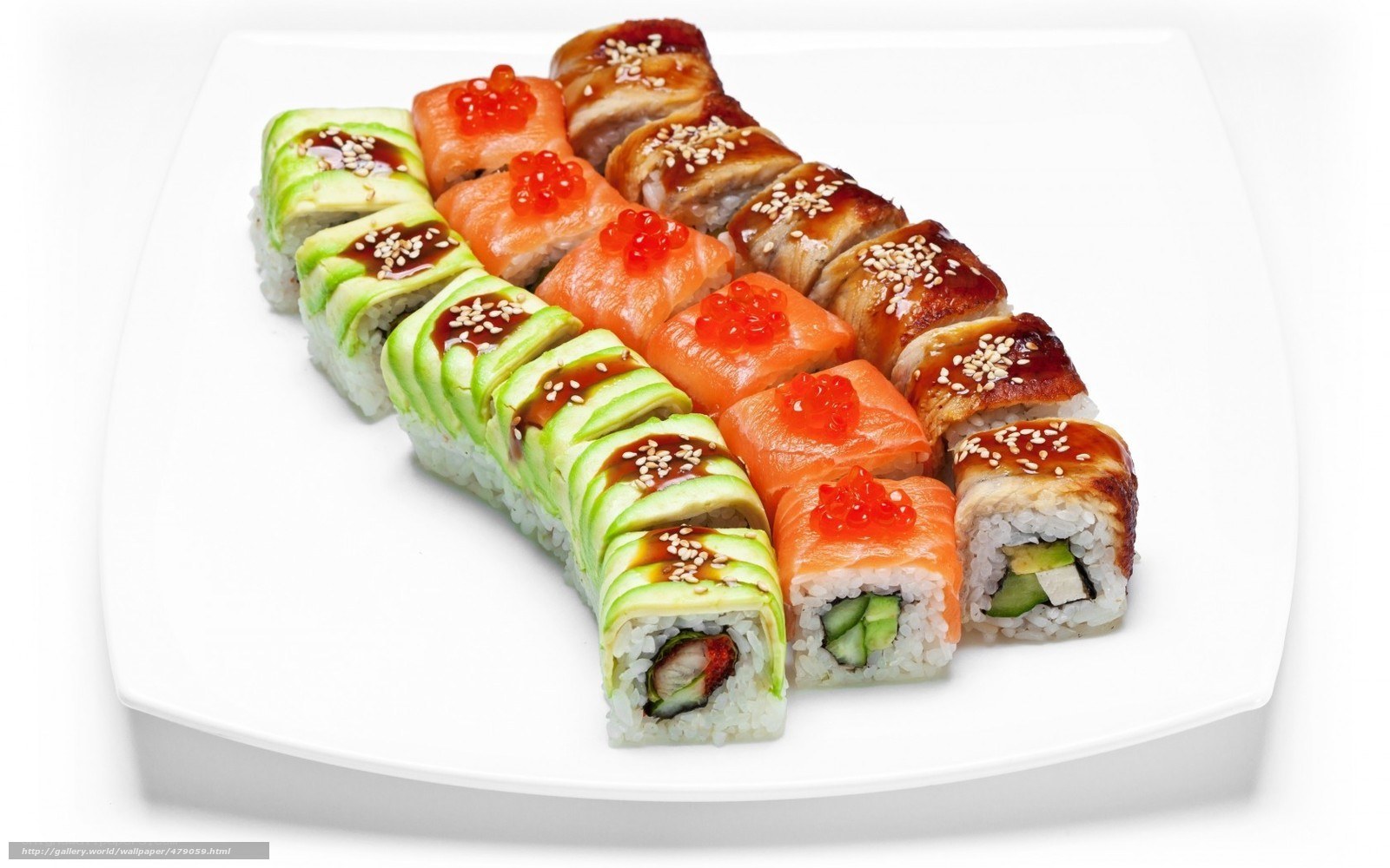 sushi platter on white plate