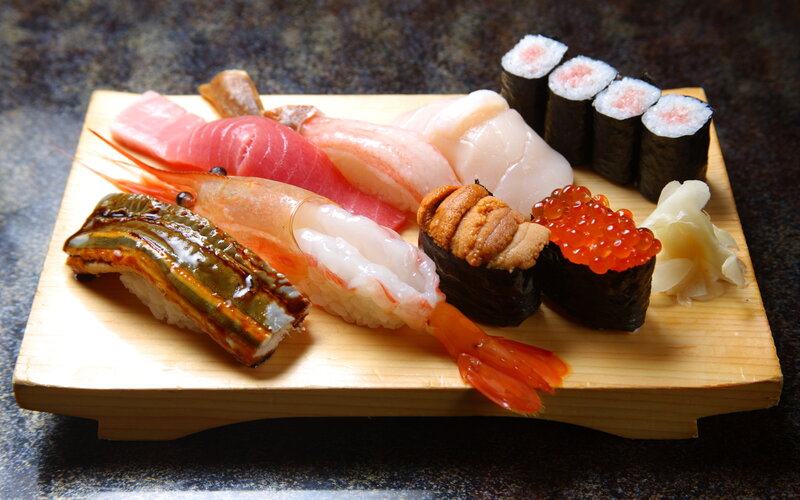 Sushi Platter on Wood