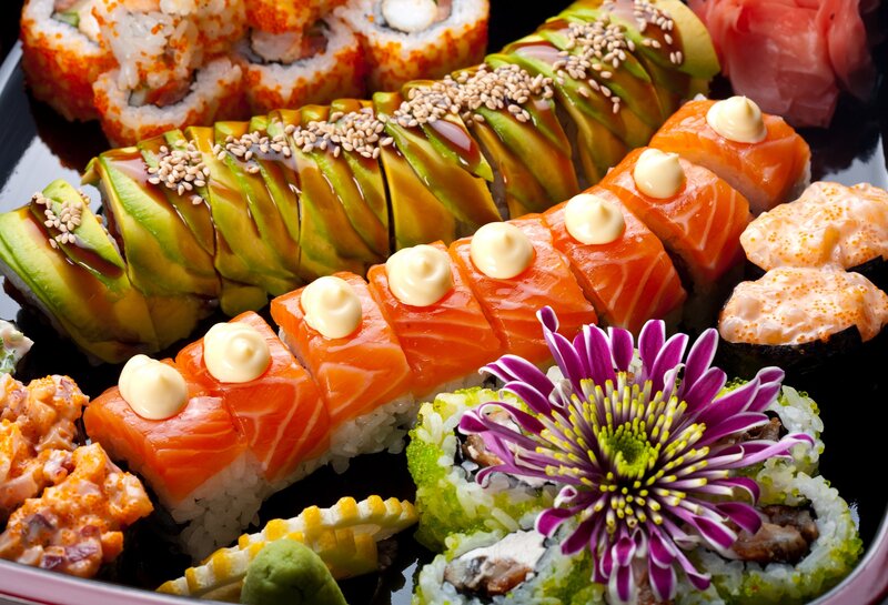 Sushi Platter with Flower
