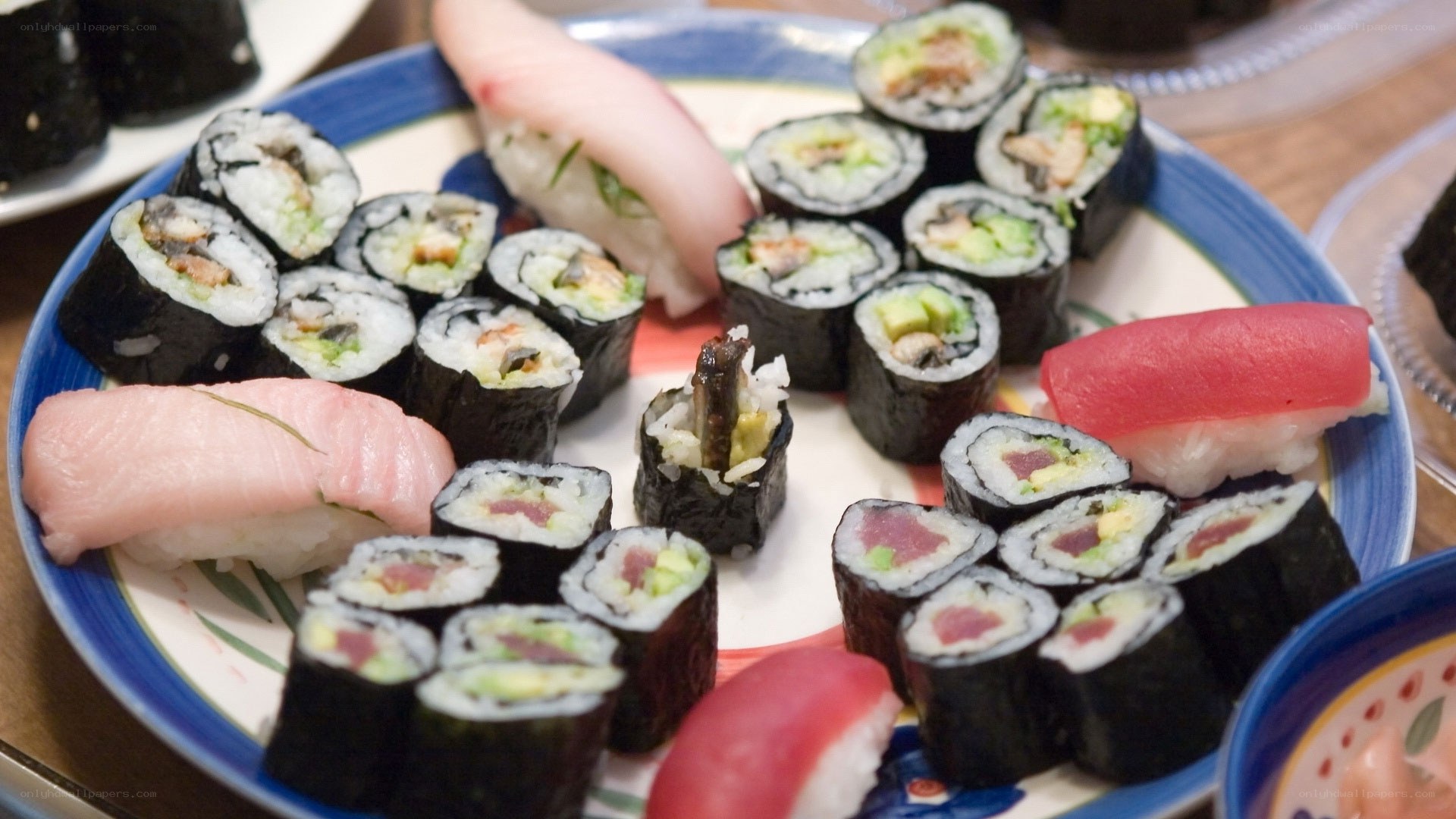 sushi platter with rolls and nigiri