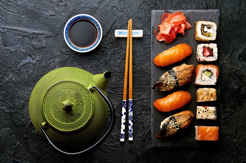 Sushi Platter with Tea