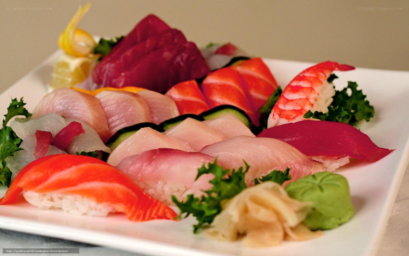 sushi platter with various fish