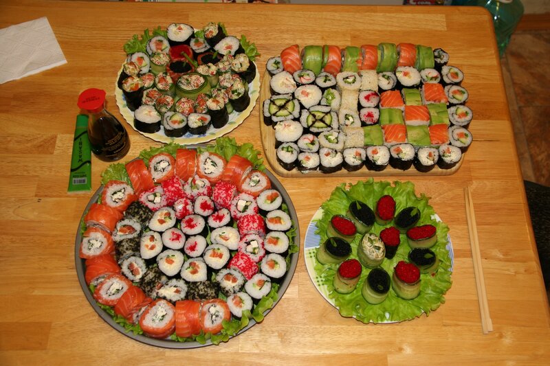 Sushi Platters on Table