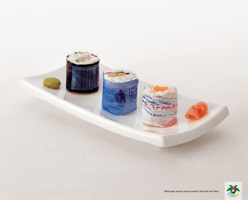 Sushi Rolls Made of Plastic
