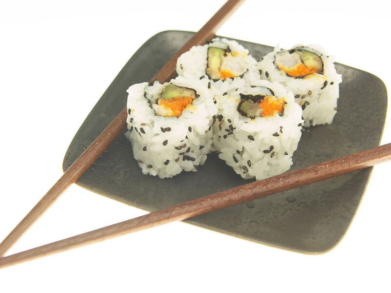 sushi rolls on a plate