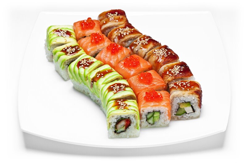 Sushi Rolls on Plate