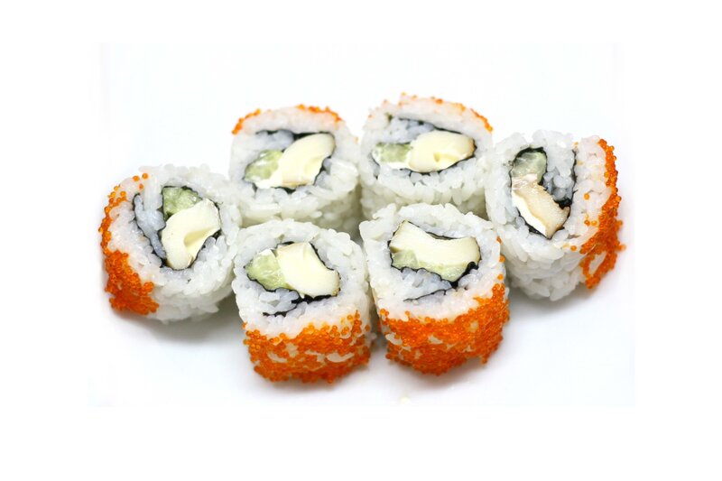 Sushi Rolls on White Plate
